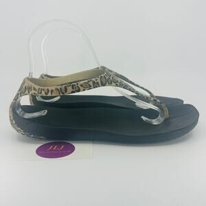 Crocs Women's Sexi Flip Wild Leopard Print Casual Flip Flop Sandals 15539 Size 8